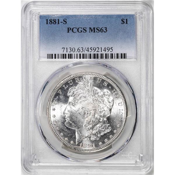 1881-S $1 Morgan Silver Dollar Coin PCGS MS63