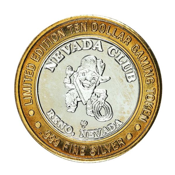 .999 Silver Nevada Club Reno, NV $10 Casino Limited Edition Gaming Token