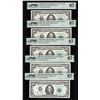 Image 1 : (5) Consecutive 1985 $100 Federal Reserve Notes Fr.2171-G PMG Superb Gem Unc 67EPQ