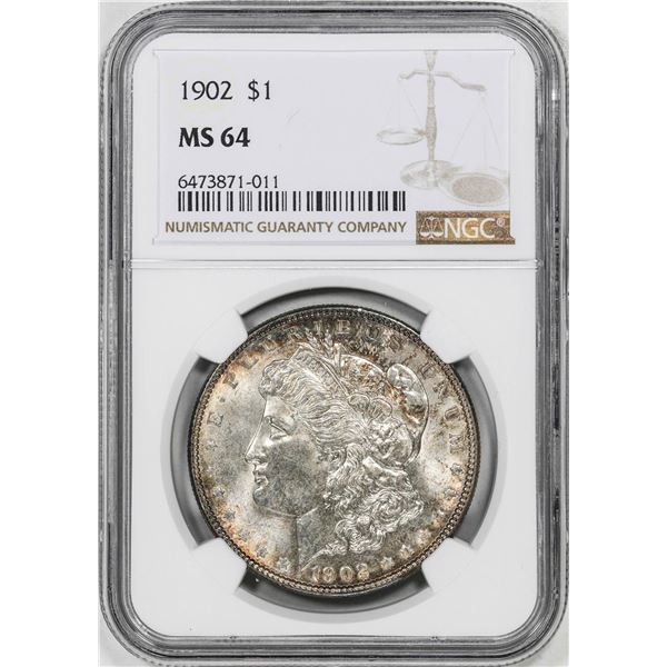 1902 $1 Morgan Silver Dollar Coin NGC MS64