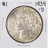 Image 1 : 1934-D $1 Peace Silver Dollar Coin