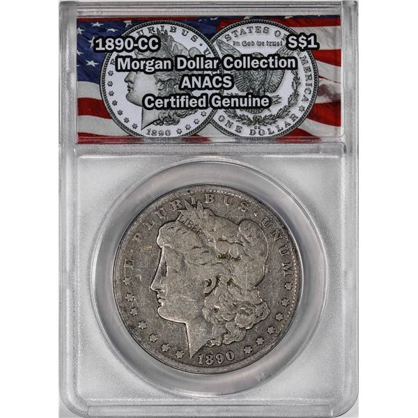1890-CC $1 Morgan Silver Dollar Coin ANACS Genuine