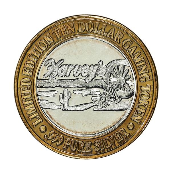 .999 Fine Silver Harvey's Lake Tahoe, Nevada $10 Limited Edition Gaming Token