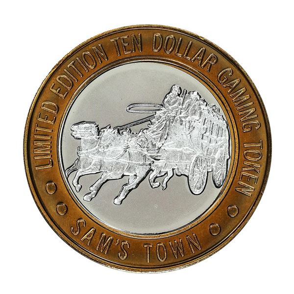 .999 Silver Sam Boyd's Sam's Town $10 Casino Gaming Token Limited Edition
