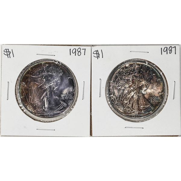 Lots of (2) 1987 $1 American Silver Eagle Coins