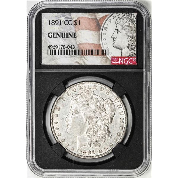 1891-CC $1 Morgan Silver Dollar Coin NGC Genuine