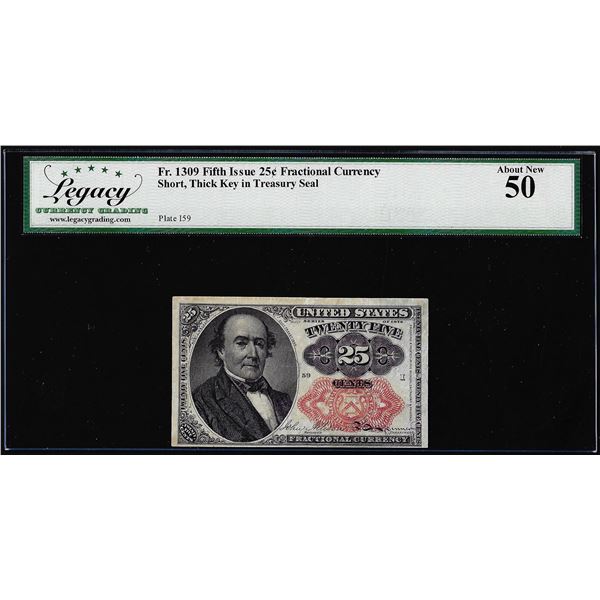 1874 Fifth Issue 25 Cent Fractional Currency Note Fr.1309 Legacy About New 50