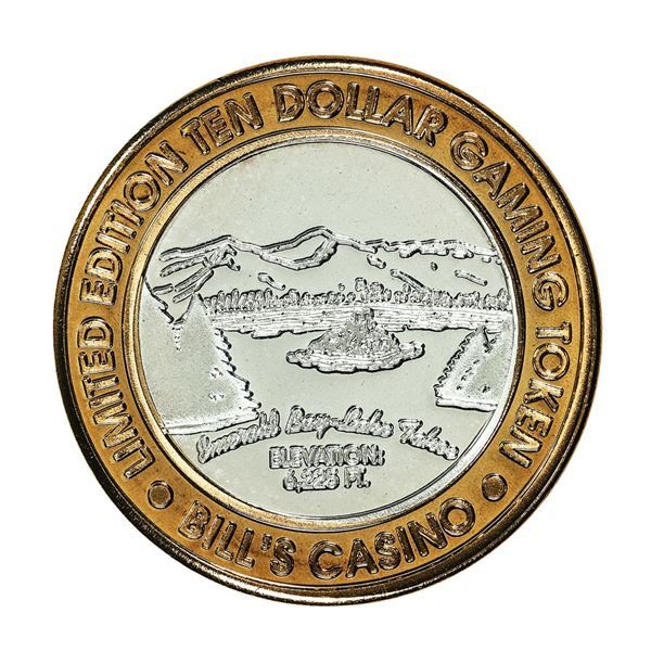 .999 Silver Bill's Casino Lake Tahoe, Nevada $10 Casino Gaming Token Limited Edition