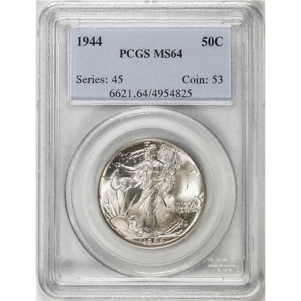 1944 Walking Liberty Half Dollar Coin PCGS MS64