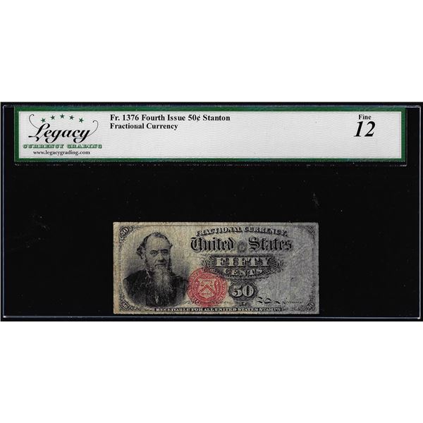 1863 Fourth Issue Fifty Cents Fractional Currency Note Fr.1376 Legacy Fine 12