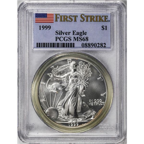 1999 $1 American Silver Eagle Coin PCGS MS68 First Strike