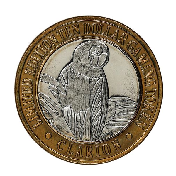 .999 Silver Clarion Hotel & Casino Reno, Nevada $10 Limited Edition Gaming Token