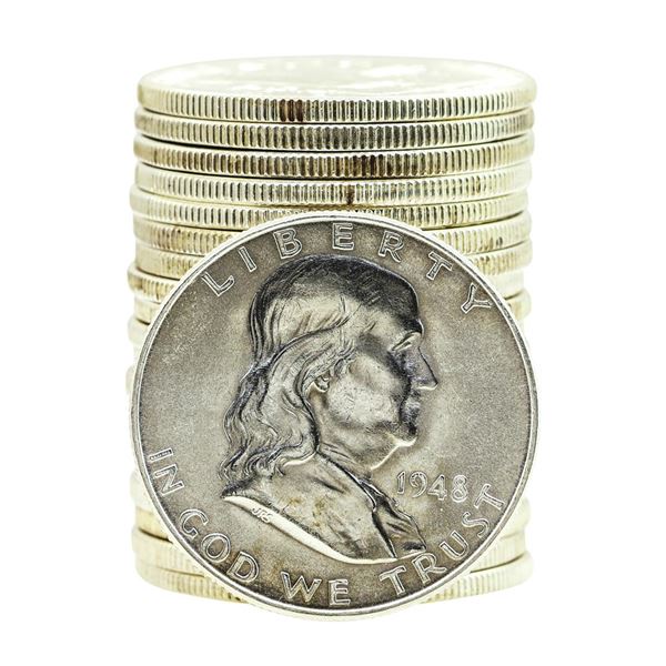 Roll of (20) 1948-D Brilliant Uncirculated Franklin Half Dollar Coins