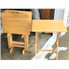 Image 5 : SET OF FOUR SOLID WOOD, PORTABLE TV TABLES