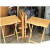 Image 6 : SET OF FOUR SOLID WOOD, PORTABLE TV TABLES