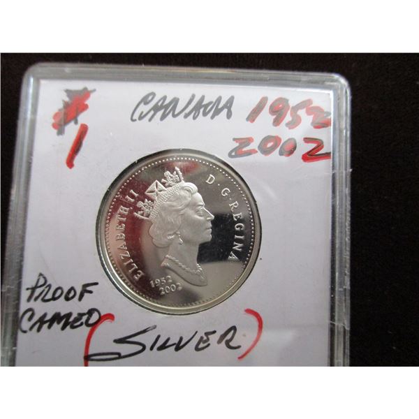 1952 - 2002 PROOF CAMEO CANADA SILVER QUARTER