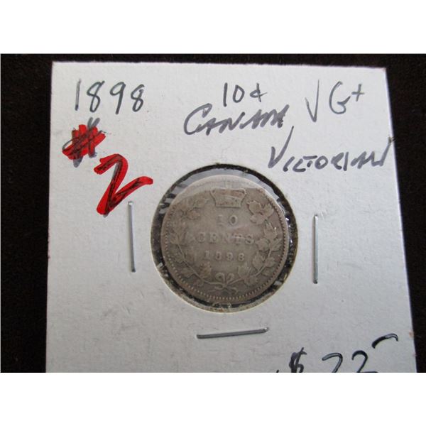 1898 CANADA VICTORIAN SILVER DIME