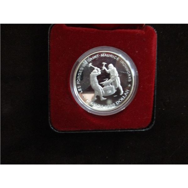 1988 PROOF IRON WORKERS CANADA SILVER DOLLAR