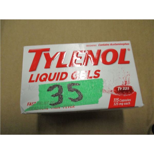 TYLENOL LIQUID GEL CAPSULES (115) PER PACKAGE