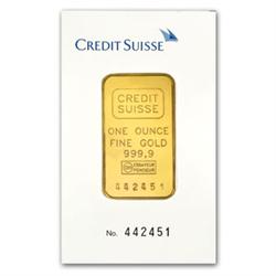 1 oz) .9999+ Fine Gold Bar/Credit Suisse In Assay Card