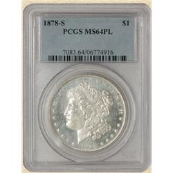 1878-S Morgan $ MS64 PCGS PL