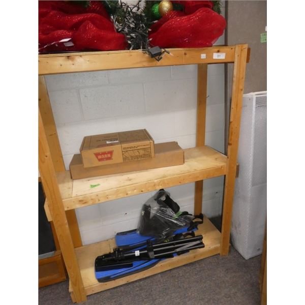 wooden shelving unit