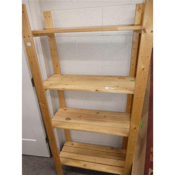 wooden shelving unit