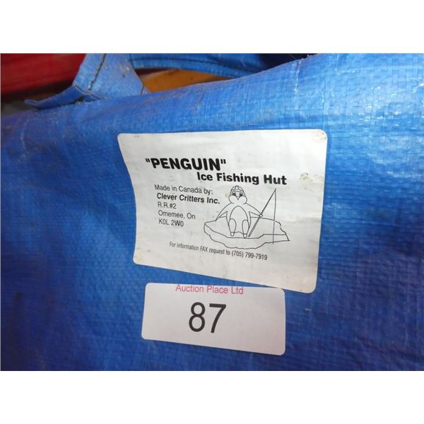 "Penguin" ice fishing hut