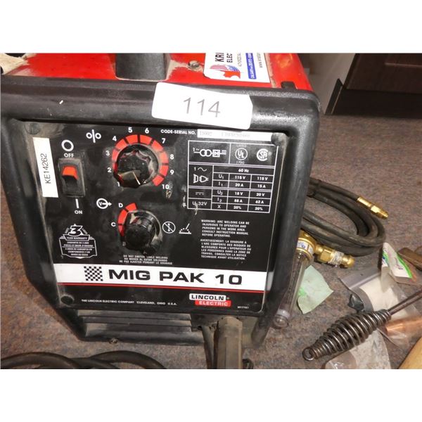 Lincoln Electric W-001 MIG Pak 10 welder works