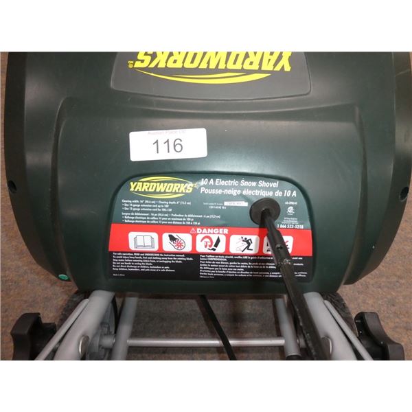 Yardworks 10A electric snow shovel works