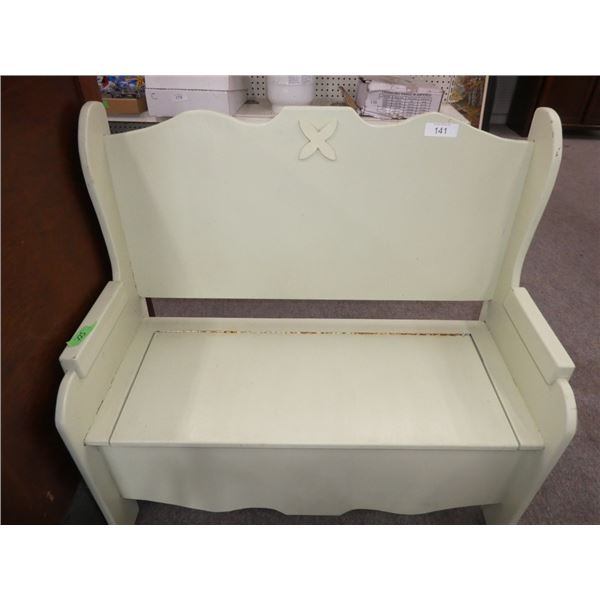 wooden bench w/ storage
