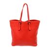 Image 1 : Bottega Veneta Red Lambskin Leather Intrecciato Leather XL Nappa Shopper Tote Ba