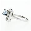 Image 6 : Art Deco 14k White Gold 1.45 ctw Round Aquamarine and Diamond Cocktail Ring