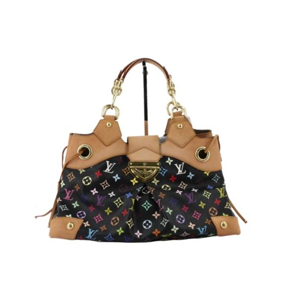 Louis Vuitton Black Multicolore Canvas Leather Ursula Shoulder Bag