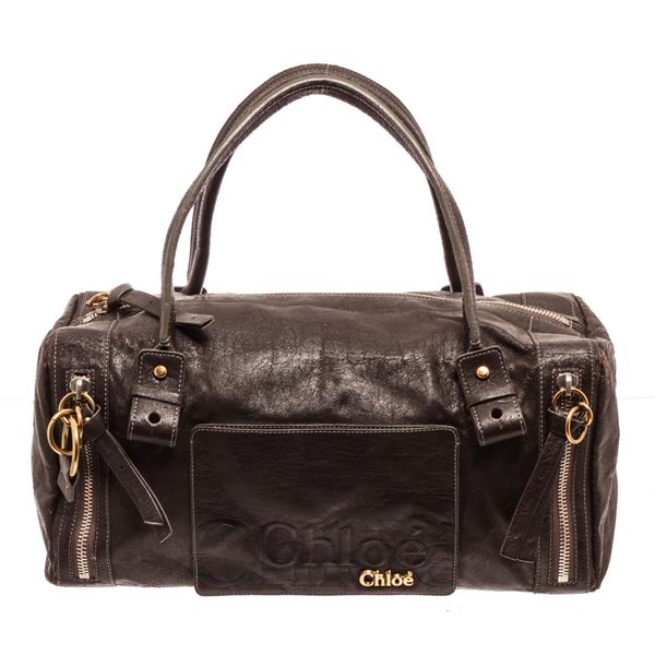Chloe Brown Leather  Eclipse Duffle Bag