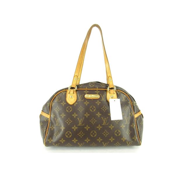 Louis Vuitton Brown Monogram Canvas Leather Montorgueil PM Handbag
