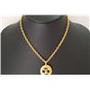 Image 1 : Chanel Gold-tone Metal CC Logo Sunburst Pendant Necklace