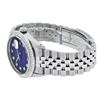 Image 6 : Rolex Mens Stainless Steel Blue Vignette Princess Cut Diamond Datejust Wristwatc