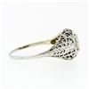 Image 6 : Antique 18k Gold .71 ctw GIA Old Transitional Cut Diamond Filigree Engagement Ri