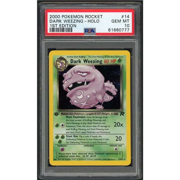 Pokemon: 2000 Dark Weezing 1st Ed Rocket Holo (PSA 10) GEM!