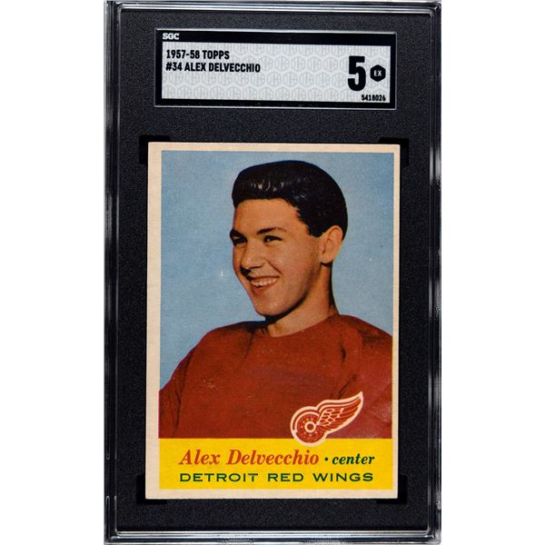 1957-58 Topps #34 Alex Delvecchio (SGC 5)