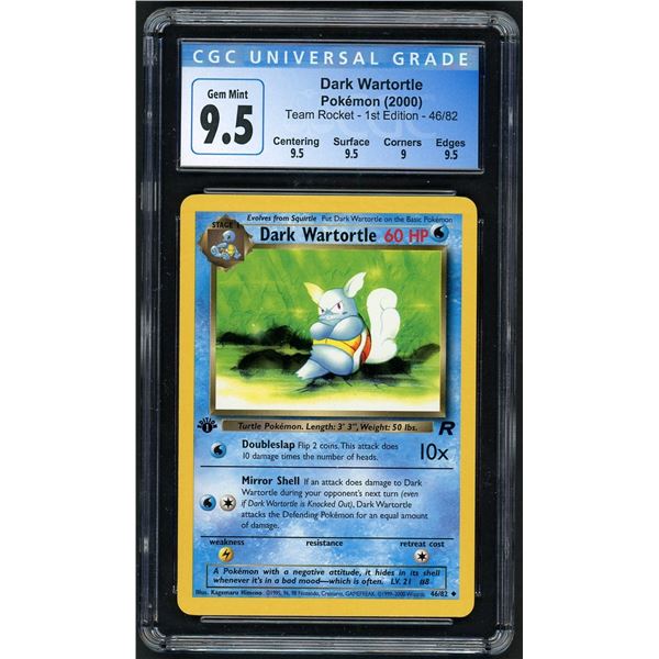 Pokemon: 2000 Dark Wartortle Team Rocket 1st Ed (CGC 9.5)