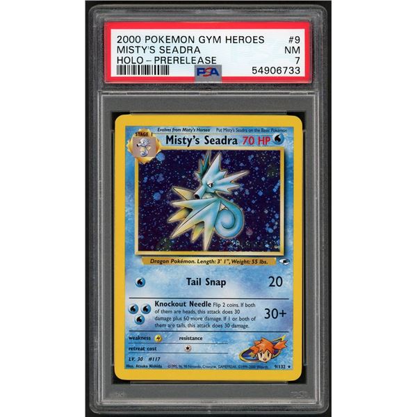 Pokemon: 2000 Misty's Seadra Pre-Release Holo (PSA 7)