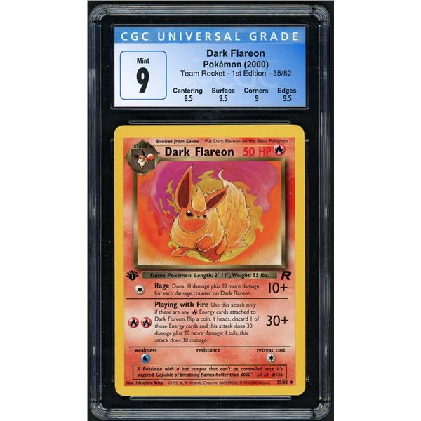 Pokemon: 2000 Dark Flareon Team Rocket 1st Ed (CGC 9)
