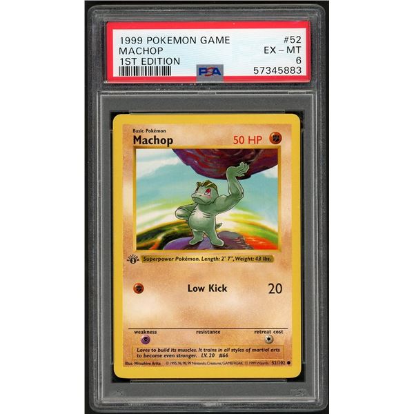 Pokemon: 1999 Machop Shadowless 1st Ed (PSA 6)