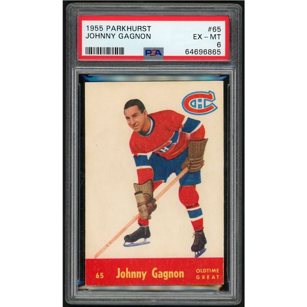 1955-56 Parkhurst #65 Johnny Gagnon OTG (PSA 6)