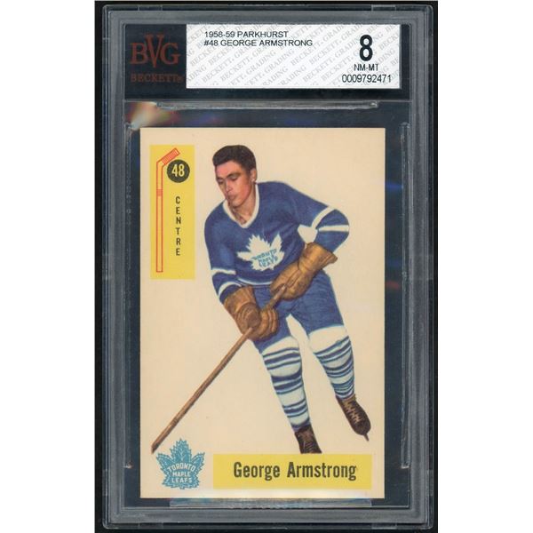 1958-59 Parkhurst #48 George Armstrong (BVG 8)