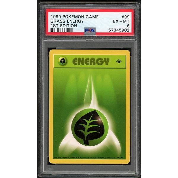 Pokemon: 1999 Grass Energy Shadowless 1st Ed (PSA 6)