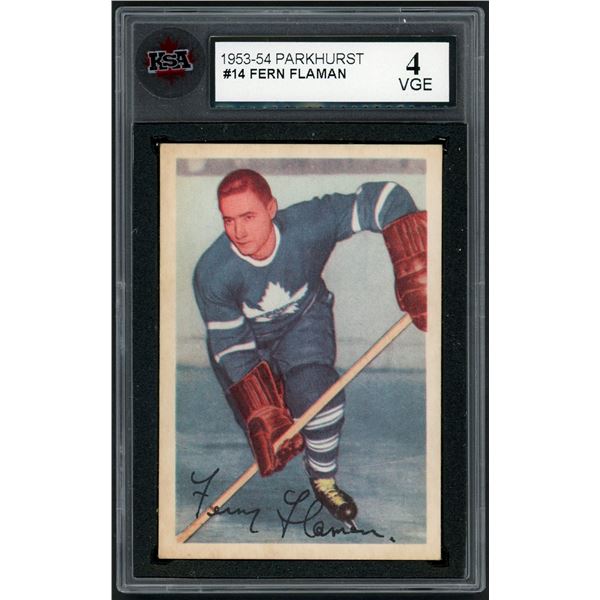 1953-54 Parkhurst #14 Fern Flaman (KSA 4)