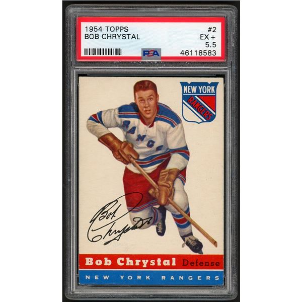 1954-55 Topps #2 Bob Chrystal RC (PSA 5.5)